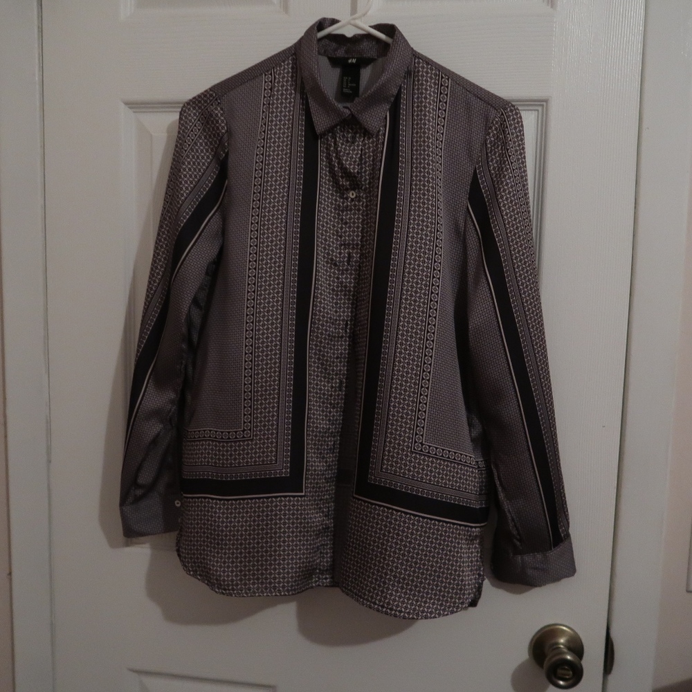 Button Down Printed Blouse